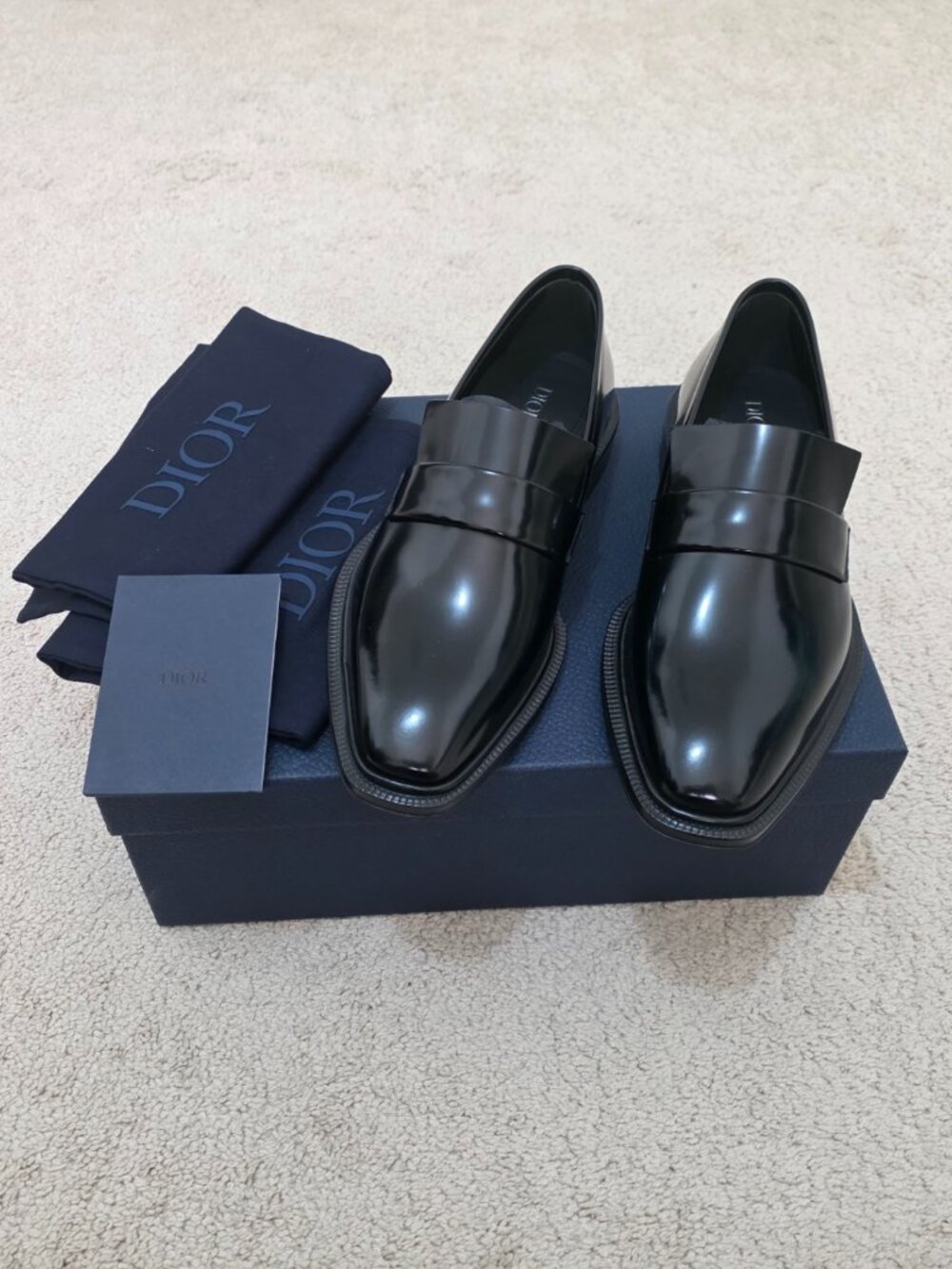 Dior Homme Palmarè Calfskin Leather Loafers - Black (Size 40)